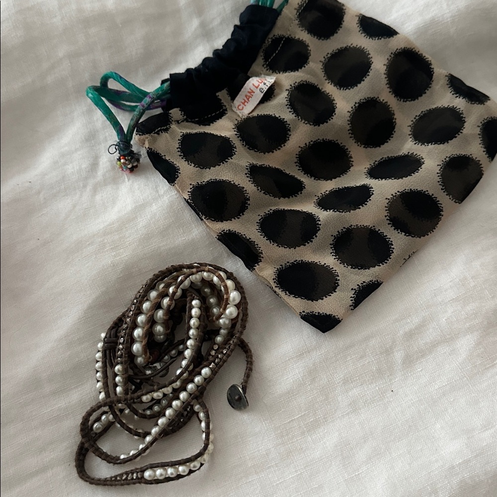 Chan Luu Beaded wrap bracelet with Silver Button